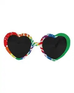 Rainbow Graphic Tie Dye Heart-Shaped Sunglasses