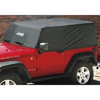 Mopar Vehicle Cover - Cab - Black with "Jeep" Logo - 4 Door Wrangler (JK)